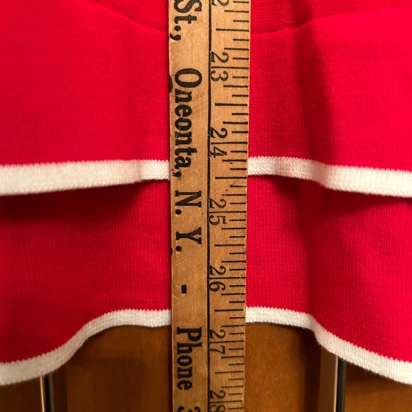 CROWN & IVY Christmas sweater, red/white with penguin, sz S - Picture 7 of 8